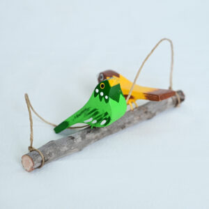 ADORNO DOIS PÁSSAROS TROPICAIS