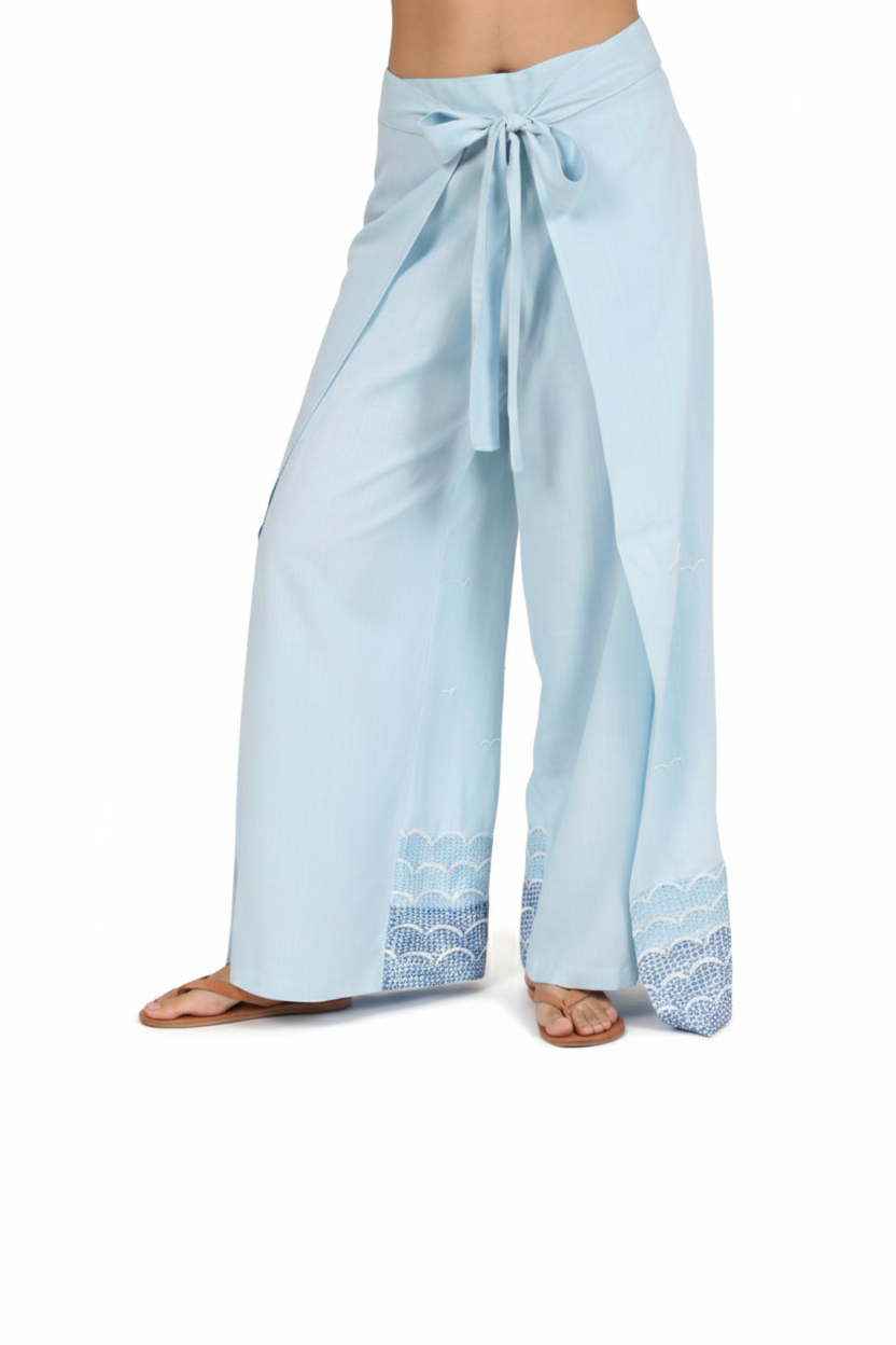 Calça Feminina Pantalona Azul – Elegante, Leve e Confortável - Imagem 3